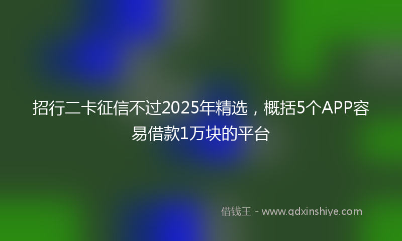 招行二卡征信不过2025年精选，概括5个APP容易借款1万块的平台