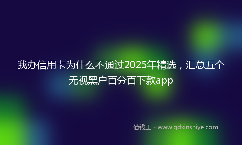 我办信用卡为什么不通过2025年精选，汇总五个无视黑户百分百下款app