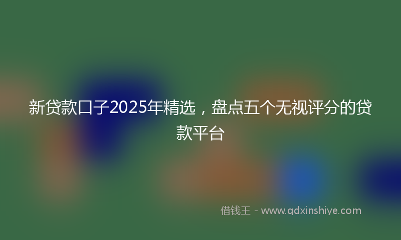 新贷款口子2025年精选，盘点五个无视评分的贷款平台