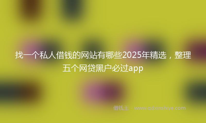 找一个私人借钱的网站有哪些2025年精选，整理五个网贷黑户必过app