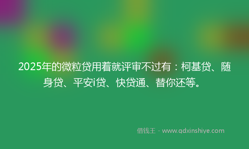 2025年的微粒贷用着就评审不过有：柯基贷、随身贷、平安i贷、快贷通、替你还等。