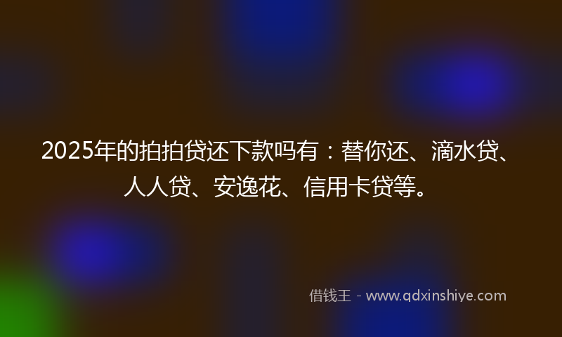 2025年的拍拍贷还下款吗有：替你还、滴水贷、人人贷、安逸花、信用卡贷等。