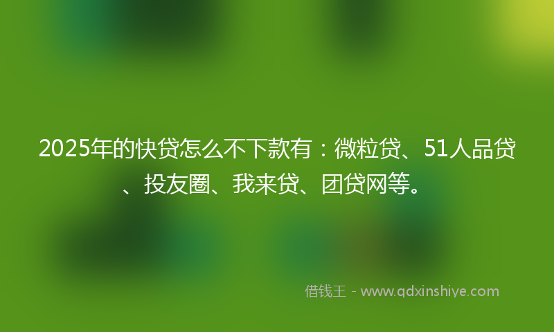 2025年的快贷怎么不下款有：微粒贷、51人品贷、投友圈、我来贷、团贷网等。