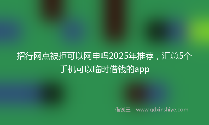 招行网点被拒可以网申吗2025年推荐，汇总5个手机可以临时借钱的app