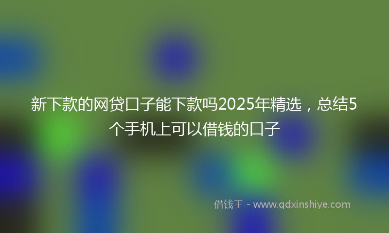 新下款的网贷口子能下款吗2025年精选，总结5个手机上可以借钱的口子