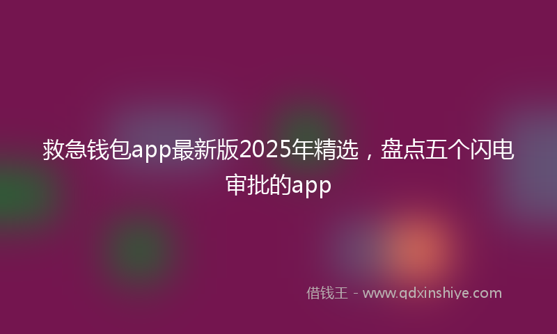 救急钱包app最新版2025年精选，盘点五个闪电审批的app