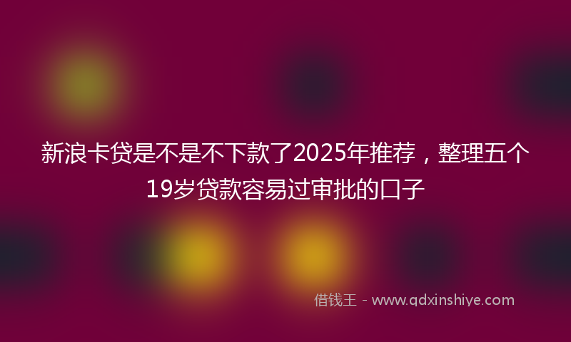 新浪卡贷是不是不下款了2025年推荐，整理五个19岁贷款容易过审批的口子