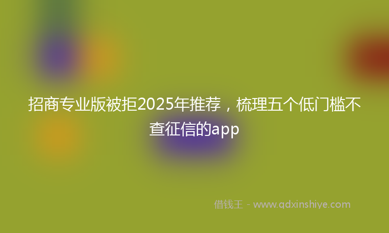 招商专业版被拒2025年推荐，梳理五个低门槛不查征信的app