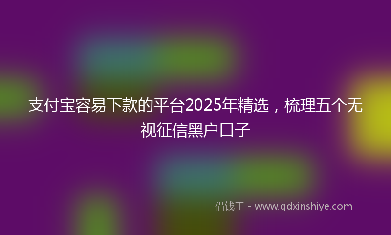 支付宝容易下款的平台2025年精选，梳理五个无视征信黑户口子