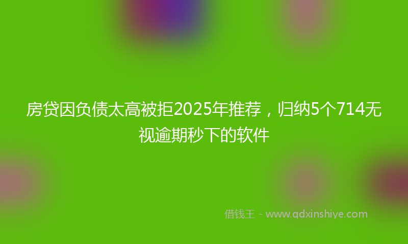 房贷因负债太高被拒2025年推荐，归纳5个714无视逾期秒下的软件