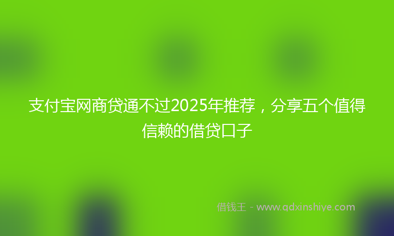 支付宝网商贷通不过2025年推荐，分享五个值得信赖的借贷口子
