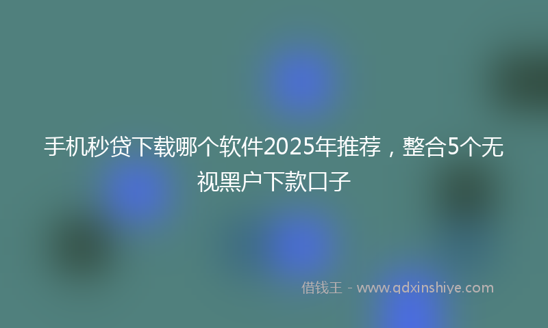 手机秒贷下载哪个软件2025年推荐，整合5个无视黑户下款口子