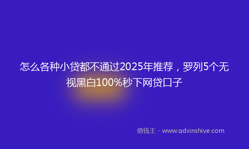 怎么各种小贷都不通过2025年推荐，罗列5个无视黑白100%秒下网贷口子