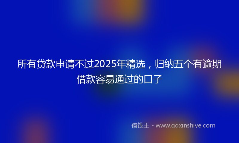 所有贷款申请不过2025年精选，归纳五个有逾期借款容易通过的口子