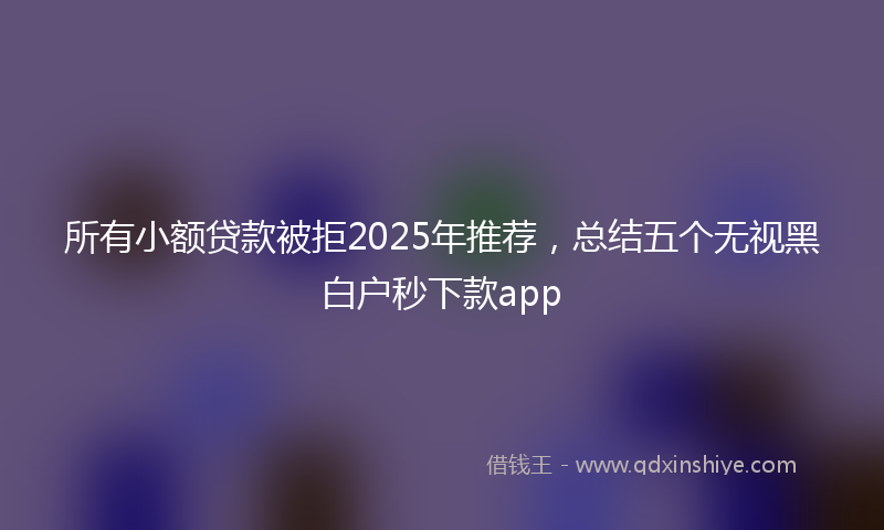 所有小额贷款被拒2025年推荐，总结五个无视黑白户秒下款app