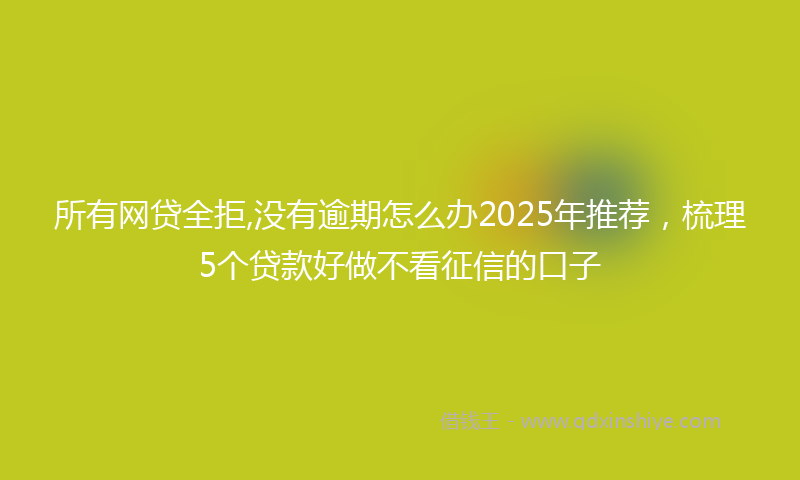 所有网贷全拒,没有逾期怎么办2025年推荐，梳理5个贷款好做不看征信的口子