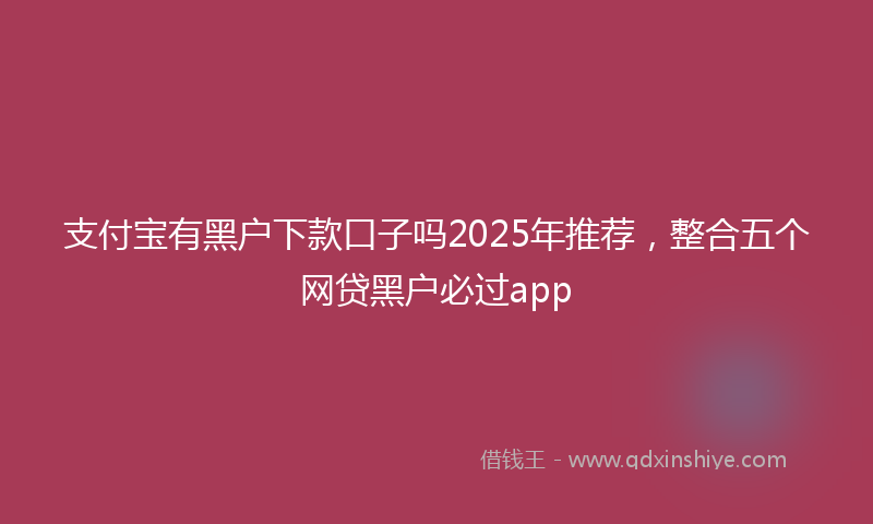 支付宝有黑户下款口子吗2025年推荐，整合五个网贷黑户必过app