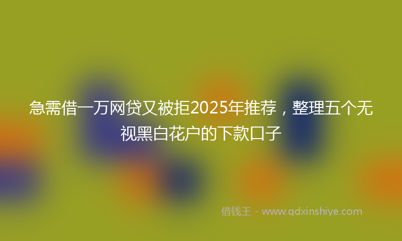 急需借一万网贷又被拒2025年推荐，整理五个无视黑白花户的下款口子