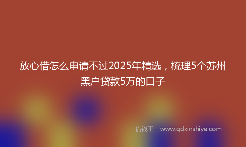 放心借怎么申请不过2025年精选，梳理5个苏州黑户贷款5万的口子