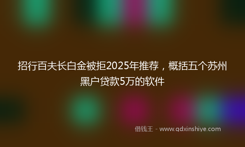 招行百夫长白金被拒2025年推荐，概括五个苏州黑户贷款5万的软件