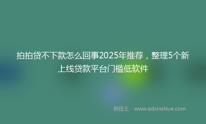 拍拍贷不下款怎么回事2025年推荐，整理5个新上线贷款平台门槛低软件