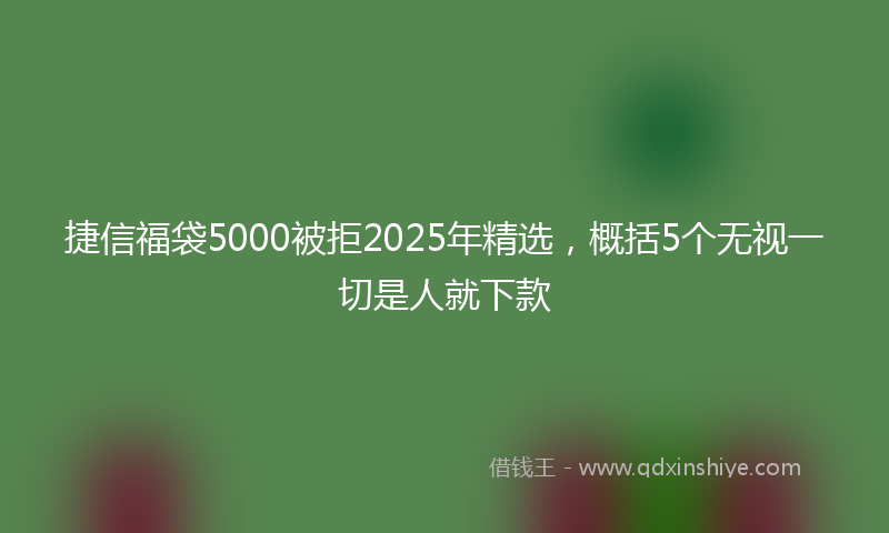 捷信福袋5000被拒2025年精选，概括5个无视一切是人就下款