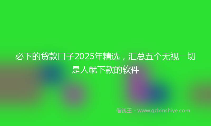 必下的贷款口子2025年精选，汇总五个无视一切是人就下款的软件