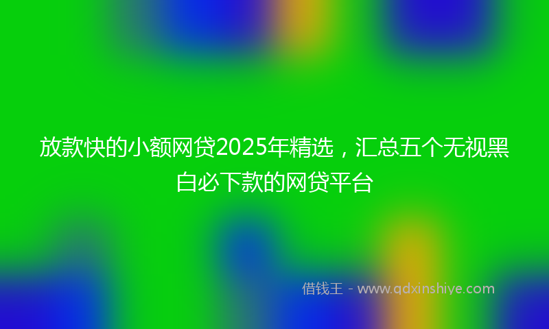 放款快的小额网贷2025年精选，汇总五个无视黑白必下款的网贷平台