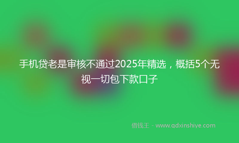 手机贷老是审核不通过2025年精选，概括5个无视一切包下款口子