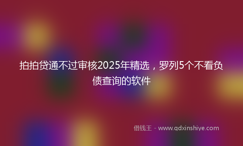拍拍贷通不过审核2025年精选，罗列5个不看负债查询的软件