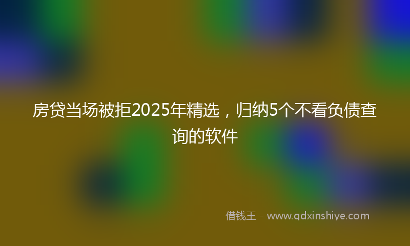 房贷当场被拒2025年精选，归纳5个不看负债查询的软件