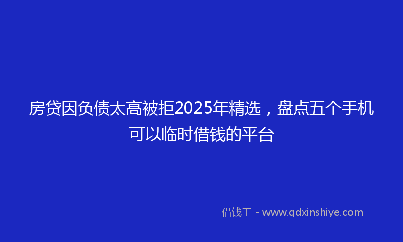 房贷因负债太高被拒2025年精选，盘点五个手机可以临时借钱的平台