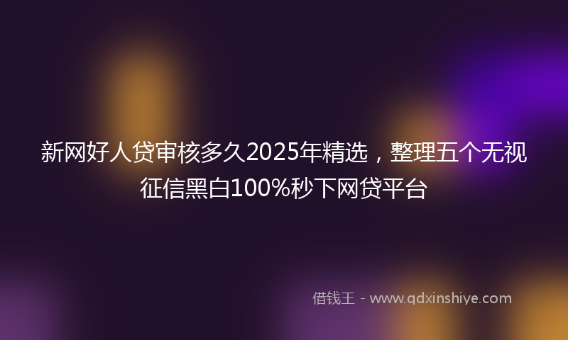 新网好人贷审核多久2025年精选，整理五个无视征信黑白100%秒下网贷平台