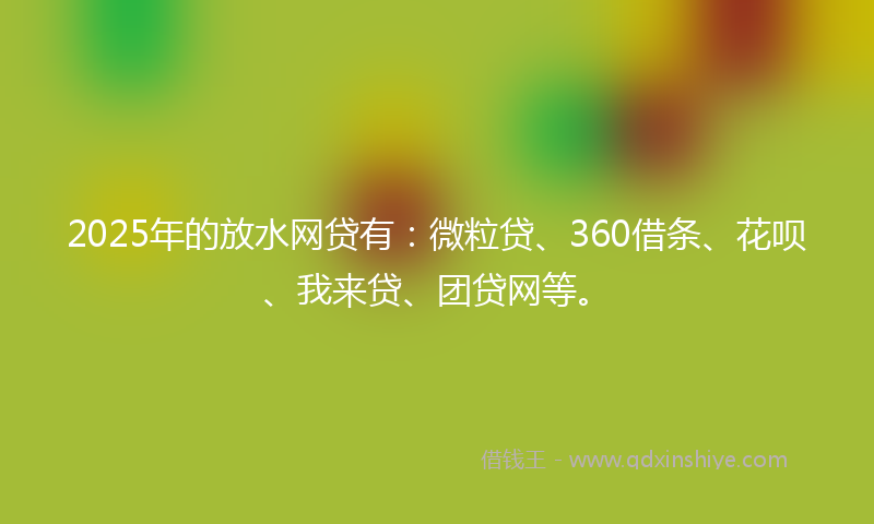 2025年的放水网贷有：微粒贷、360借条、花呗、我来贷、团贷网等。