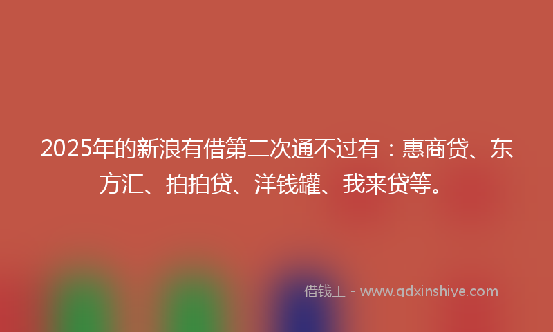2025年的新浪有借第二次通不过有：惠商贷、东方汇、拍拍贷、洋钱罐、我来贷等。