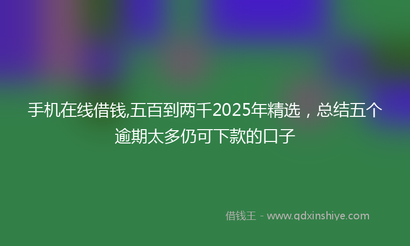手机在线借钱,五百到两千2025年精选，总结五个逾期太多仍可下款的口子