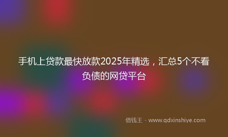 手机上贷款最快放款2025年精选，汇总5个不看负债的网贷平台