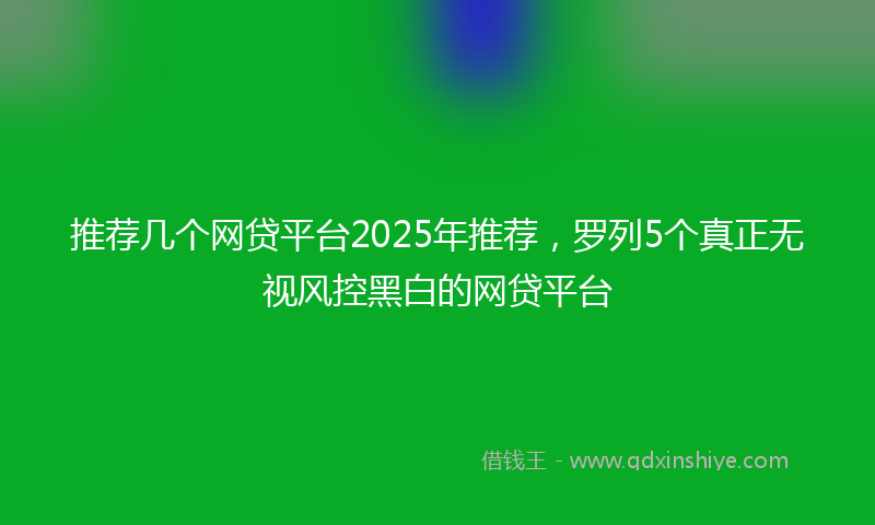 推荐几个网贷平台2025年推荐，罗列5个真正无视风控黑白的网贷平台