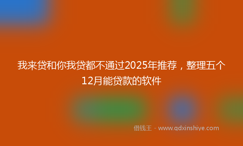 我来贷和你我贷都不通过2025年推荐，整理五个12月能贷款的软件
