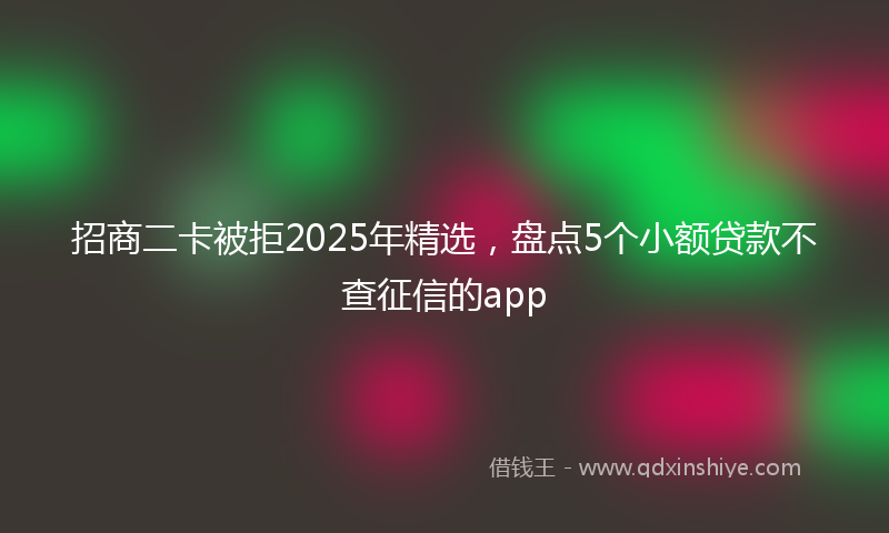 招商二卡被拒2025年精选，盘点5个小额贷款不查征信的app