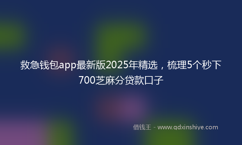 救急钱包app最新版2025年精选，梳理5个秒下700芝麻分贷款口子
