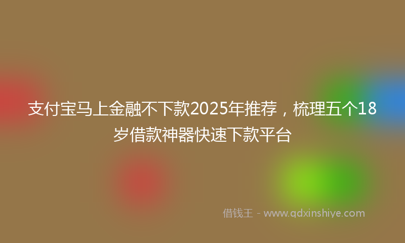 支付宝马上金融不下款2025年推荐，梳理五个18岁借款神器快速下款平台