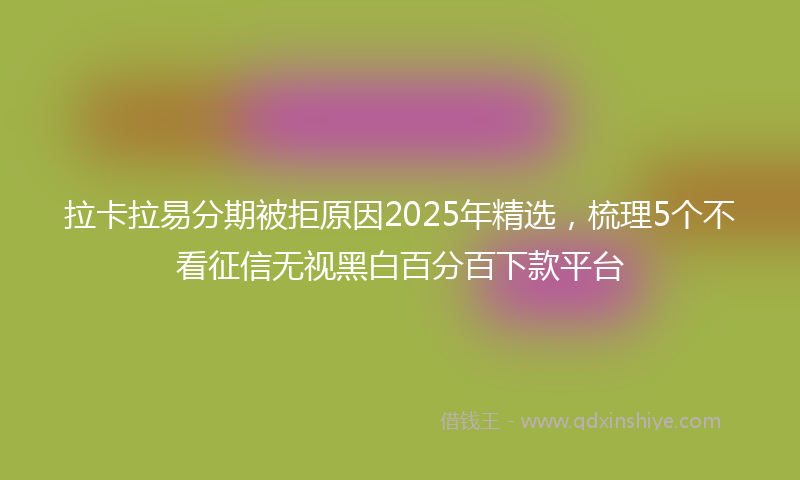 拉卡拉易分期被拒原因2025年精选，梳理5个不看征信无视黑白百分百下款平台
