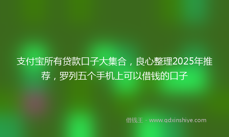支付宝所有贷款口子大集合，良心整理2025年推荐，罗列五个手机上可以借钱的口子