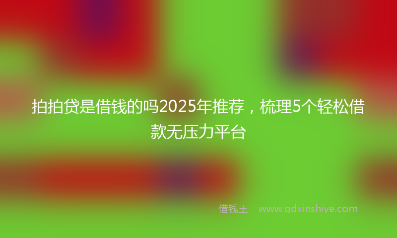 拍拍贷是借钱的吗2025年推荐，梳理5个轻松借款无压力平台