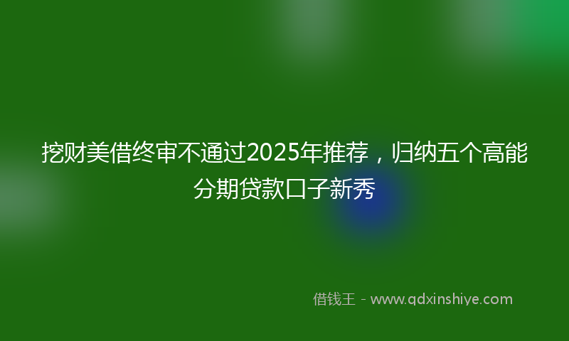 挖财美借终审不通过2025年推荐，归纳五个高能分期贷款口子新秀