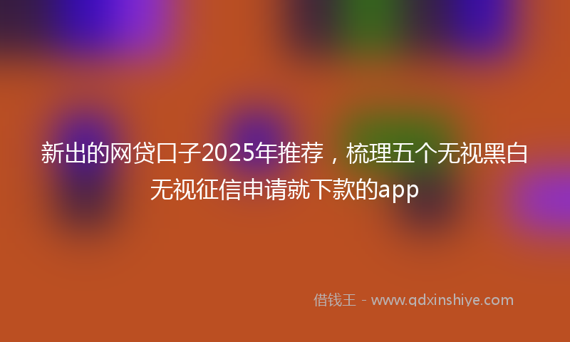 新出的网贷口子2025年推荐，梳理五个无视黑白无视征信申请就下款的app