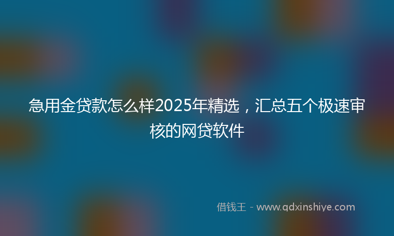 急用金贷款怎么样2025年精选，汇总五个极速审核的网贷软件