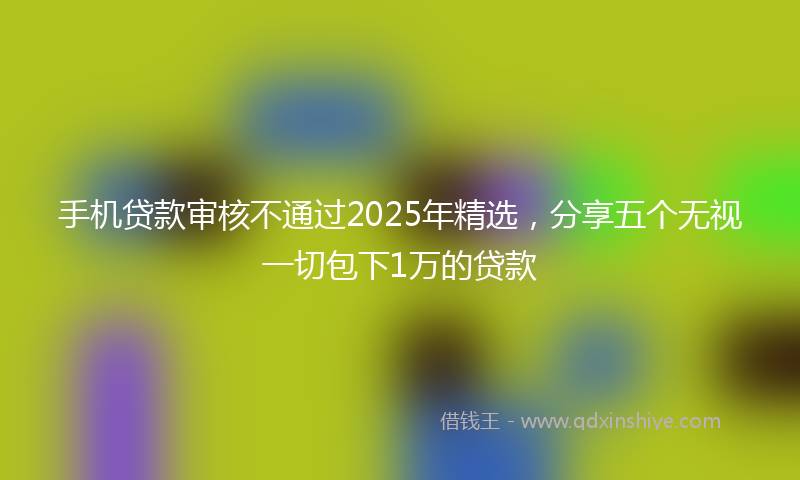 手机贷款审核不通过2025年精选，分享五个无视一切包下1万的贷款