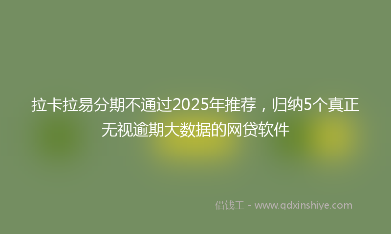 拉卡拉易分期不通过2025年推荐，归纳5个真正无视逾期大数据的网贷软件